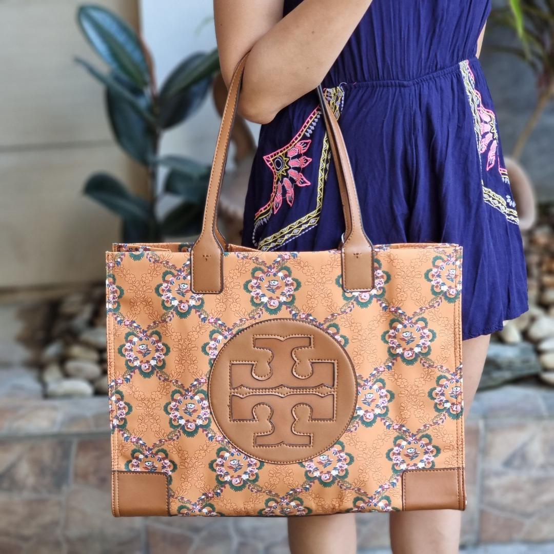 TORY BURCH Women's Ella Patent Tote Bag Floral Print, Women's