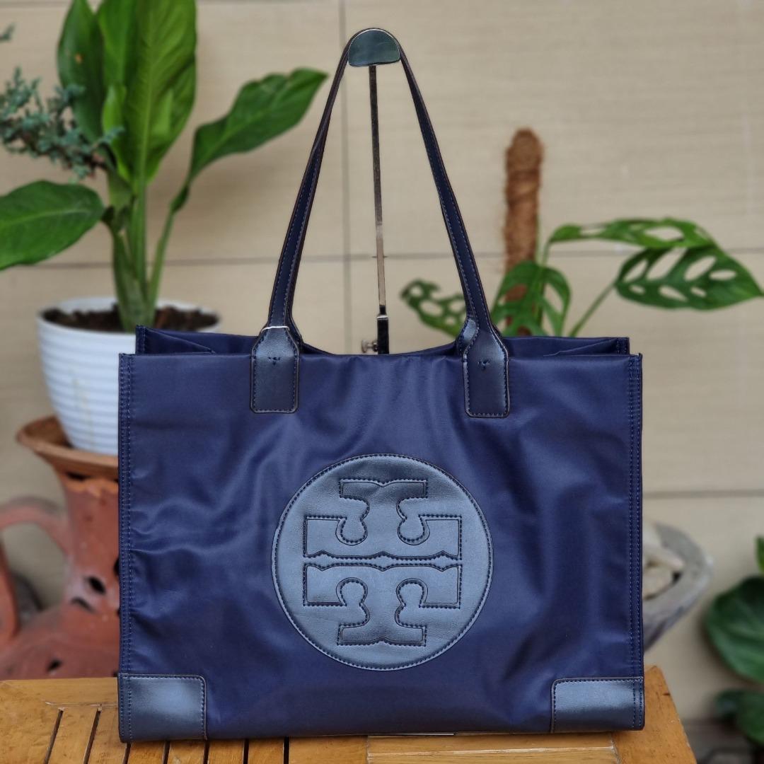 Tory burch ella new arrivals tote navy blue