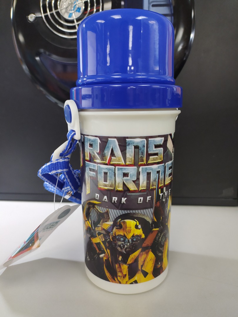 Blue Transformers Plastic Water Bottle Decepticons / Autobots NEW Unused