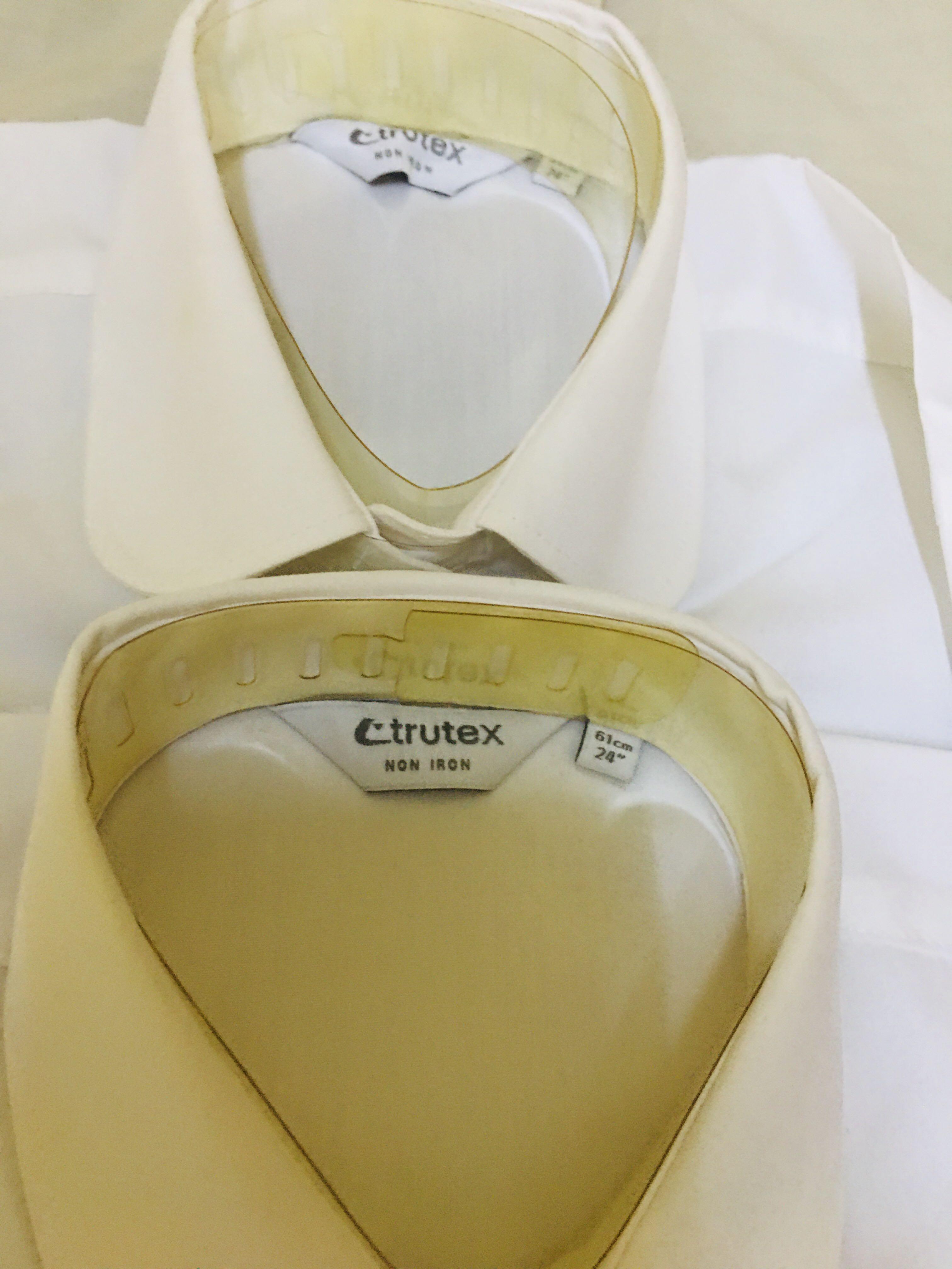 Trutex Non Iron White Long Sleeve (Category: Babies & Kids Fashion) located in Quezon City. Submitted by Aykris (Listing ID 1175001590, Image 1). Description: Set of 2 for only 380. Never been used. Supposed to be for a kindergarten Graduation. 61 cm. .