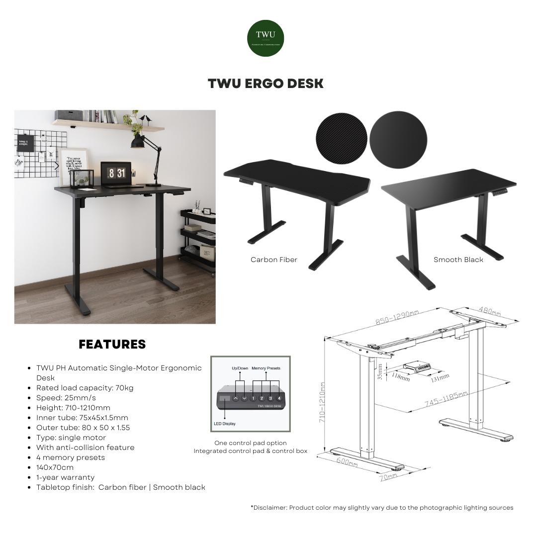TWU Automatic Single-Motor Ergonomic Standing Work Study Desk / Table ...