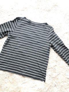 Uniqlo grey shirt stripes