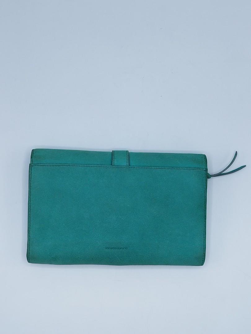 Vanessa Bruno Portfolio Wallet (Category: Luxury Bags & Wallets) located in Quezon City. Submitted by redragtag (Listing ID 1174991027, Image 2). Description: guaranteed authentic Vanessa Bruno wallet Measurements in inches height - 5, length - 8 Description - gamuza leather in turquoise - snap button closure - 6 card slots, 3 bill compartment, 1 flap pocket - price tag still intact. bought for ¥35,000 - passport can fit in - no rip or tear, no h