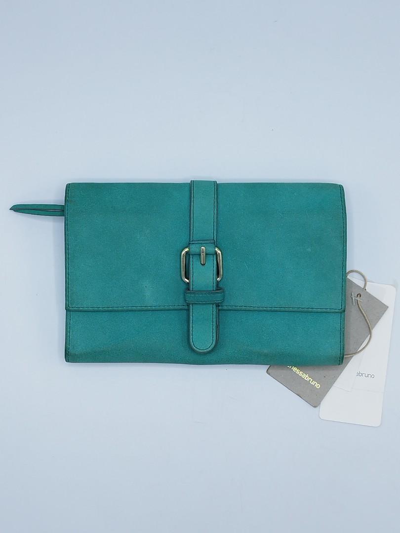Vanessa Bruno Portfolio Wallet (Category: Luxury Bags & Wallets) located in Quezon City. Submitted by redragtag (Listing ID 1174991027, Image 1). Description: guaranteed authentic Vanessa Bruno wallet Measurements in inches height - 5, length - 8 Description - gamuza leather in turquoise - snap button closure - 6 card slots, 3 bill compartment, 1 flap pocket - price tag still intact. bought for ¥35,000 - passport can fit in - no rip or tear, no h
