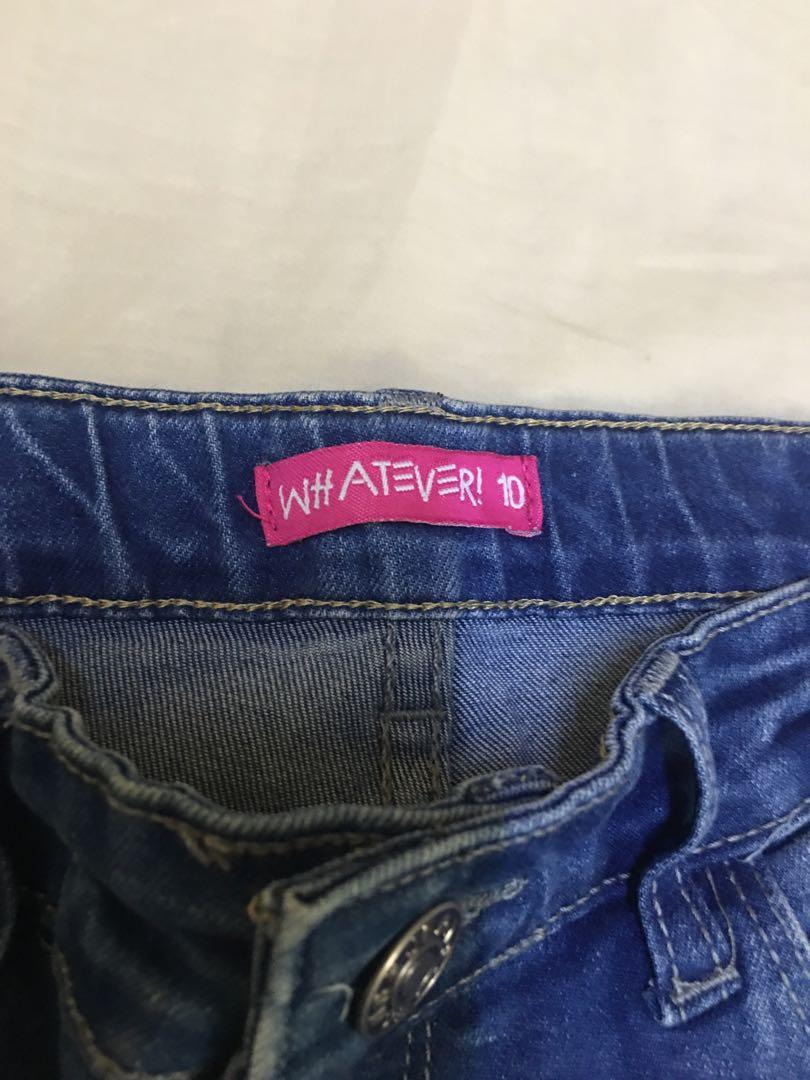 Whatever Soft Denim for kids 10 years old (Category: Jeans) located in Quezon City. Submitted by Aykris (Listing ID 1175000654, Image 2). Description: Used once. Nalakihan agad. Bought in the UK. .