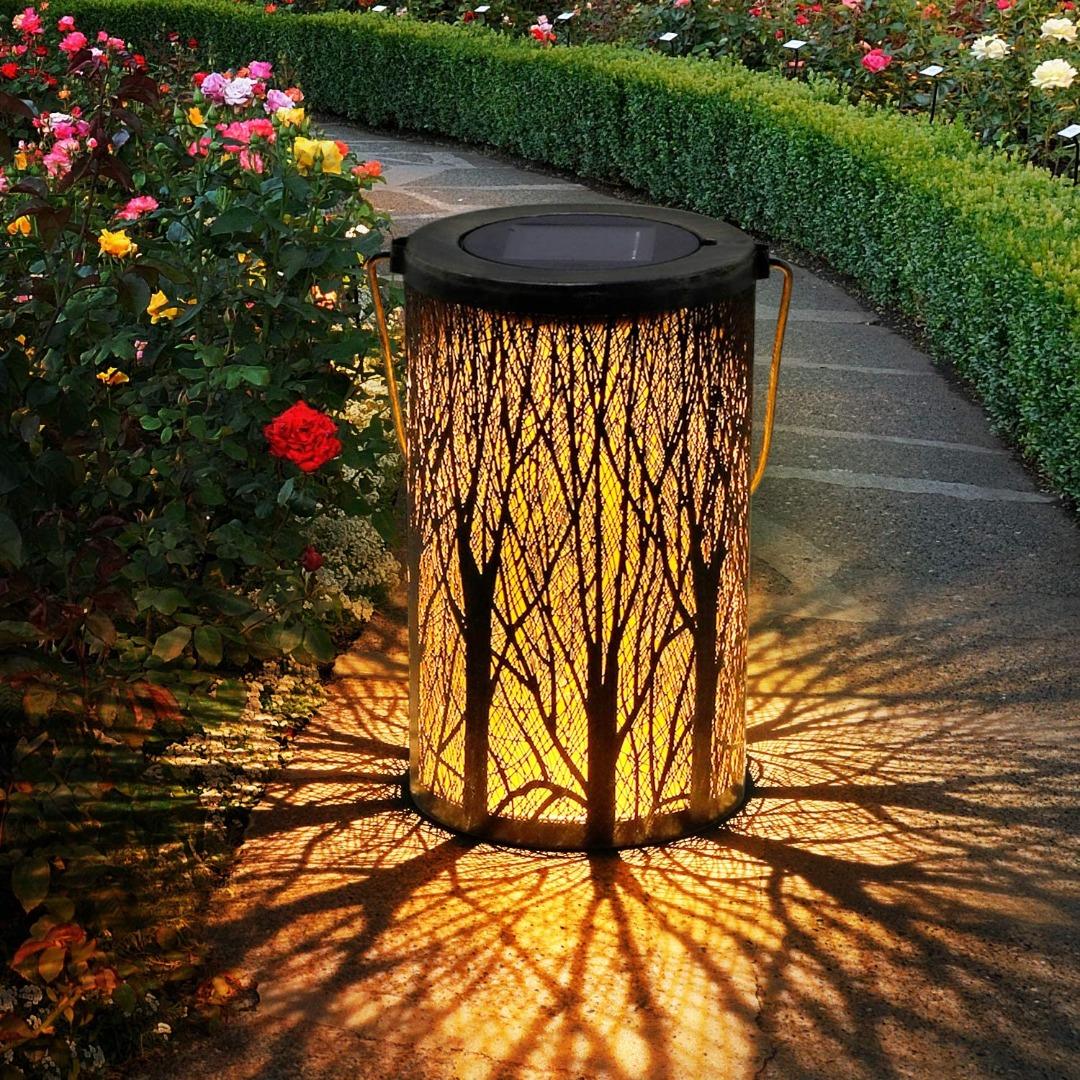 White Colour) Solar Lanterns for The Garden OxyLED Metal LED Tree Garden  Hanging Lanterns IP44 Waterproof Moroccan Garden Ornaments, Furniture   Home Living, Lighting  Fans, Lighting on Carousell
