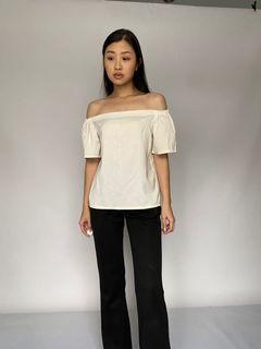 White sabrina top