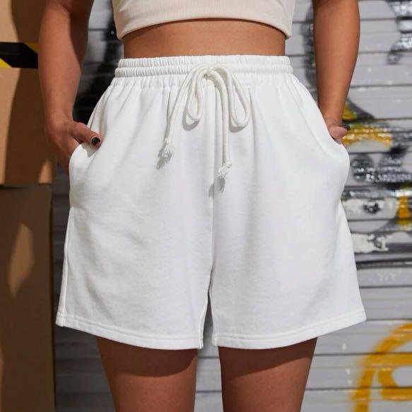 White sweat shorts womens online