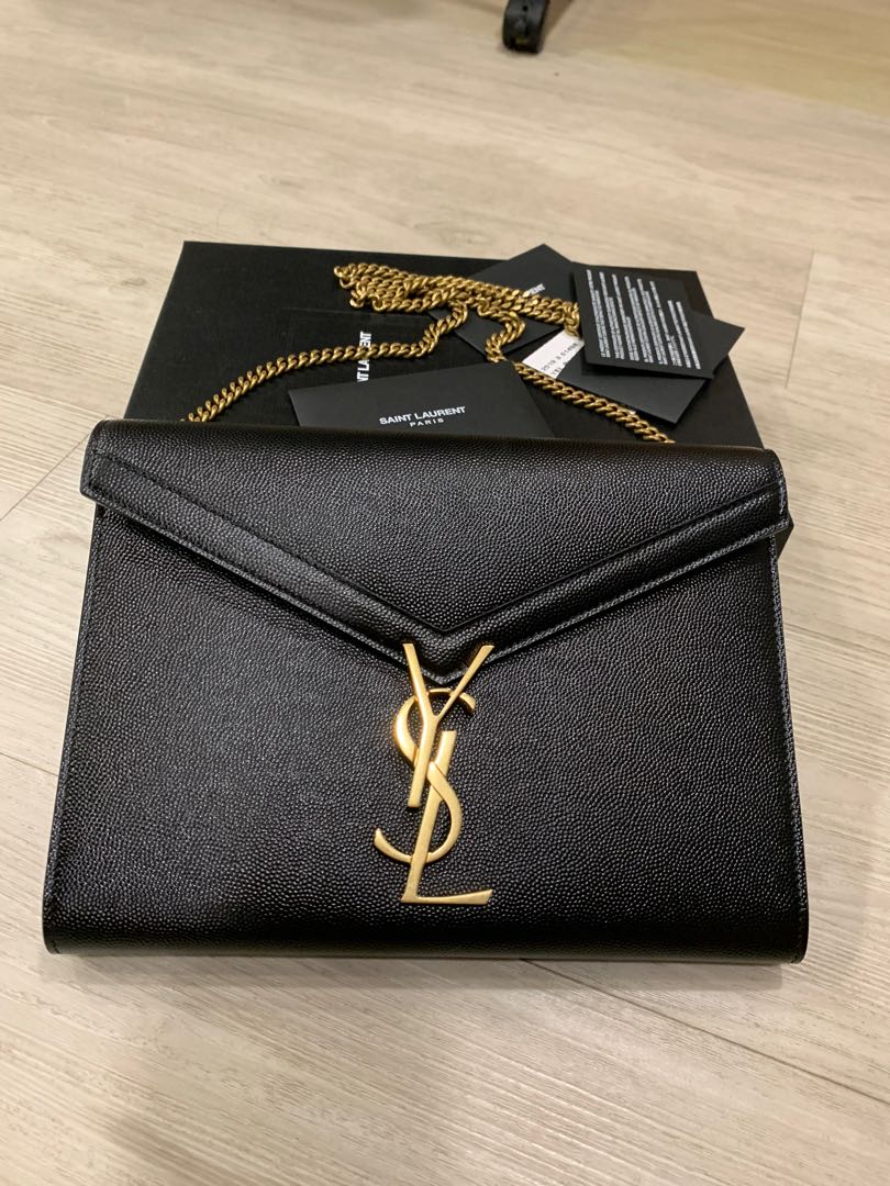Ysl saint laurent Cassandra flap front crossbody chain bag wallet on chain, Women's Fashion