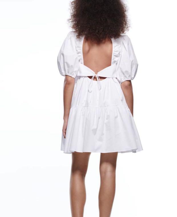 Zara Puff sleeve dress (Category: Dresses) located in Mandaluyong City. Submitted by mariejam (Listing ID 1175085771, Image 2). Description: Nego Bnew L-XXL (XL on tag).