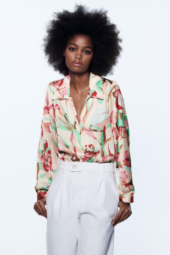 Satin shop tops zara
