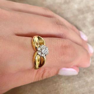 14 karat tulip style diamond cluster ring