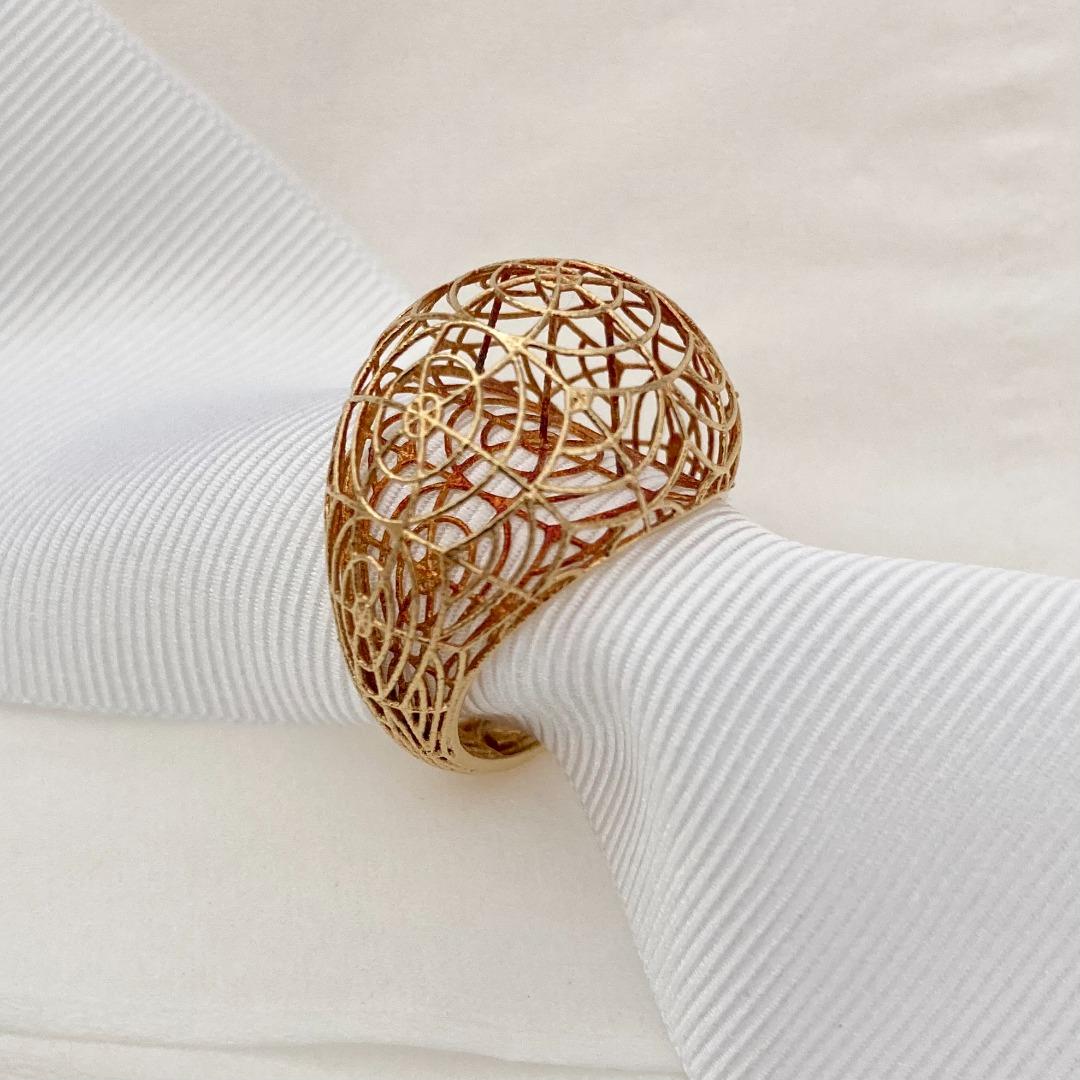 14K Yellow Gold Italian Filigree Ring