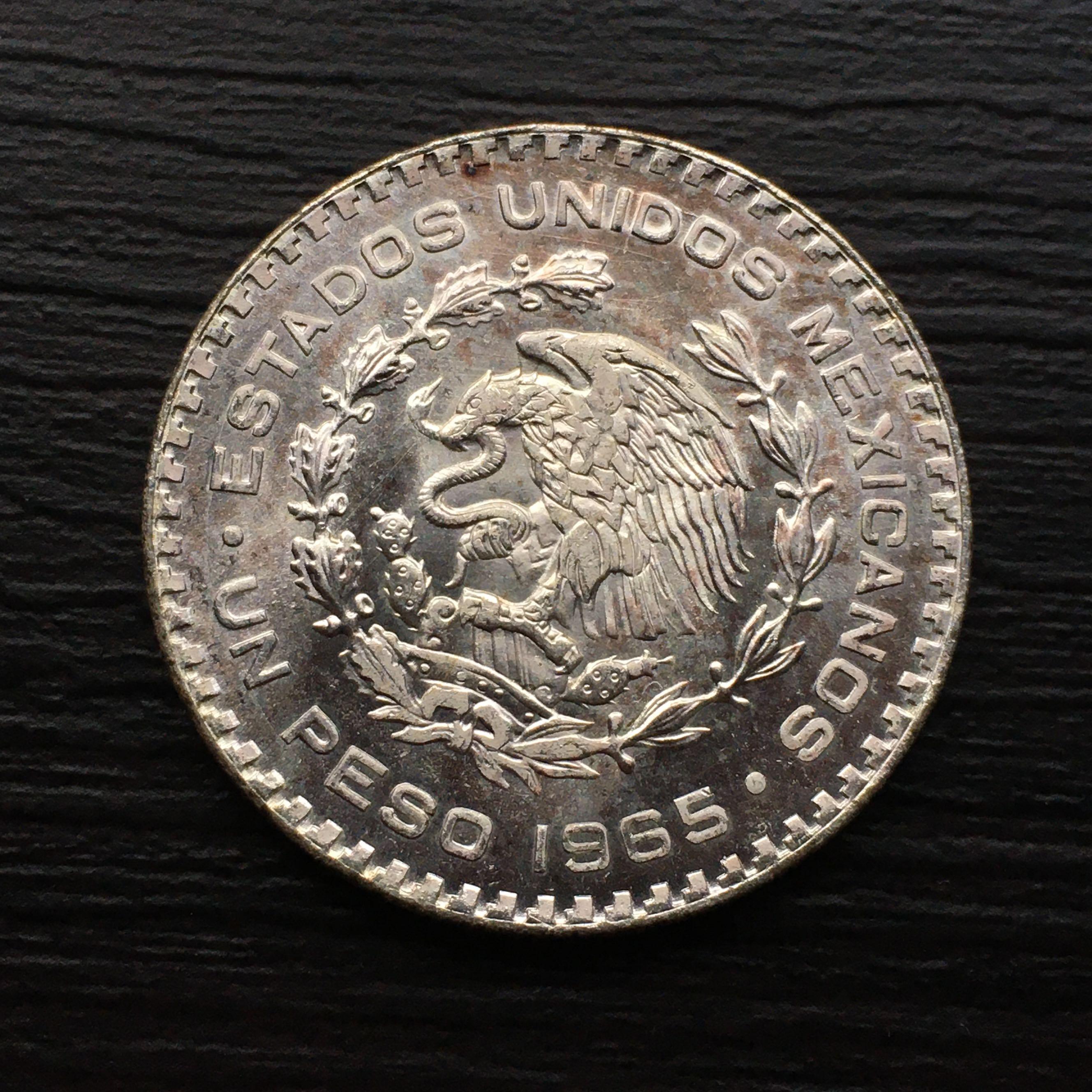 1965 Mexico 1 Peso Jose Morelos ( 34.5mm Silver.100), Hobbies & Toys