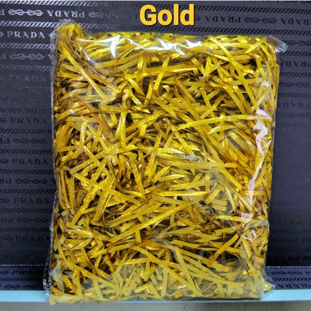 Crinkle Cut Paper Shred - Gift Basket Filler - Metallic Gold - 7