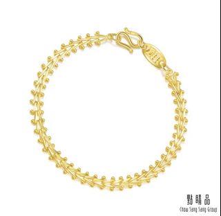 *收藏品* 點睛品  經典圓珠 黃金手鍊～重2.36錢
