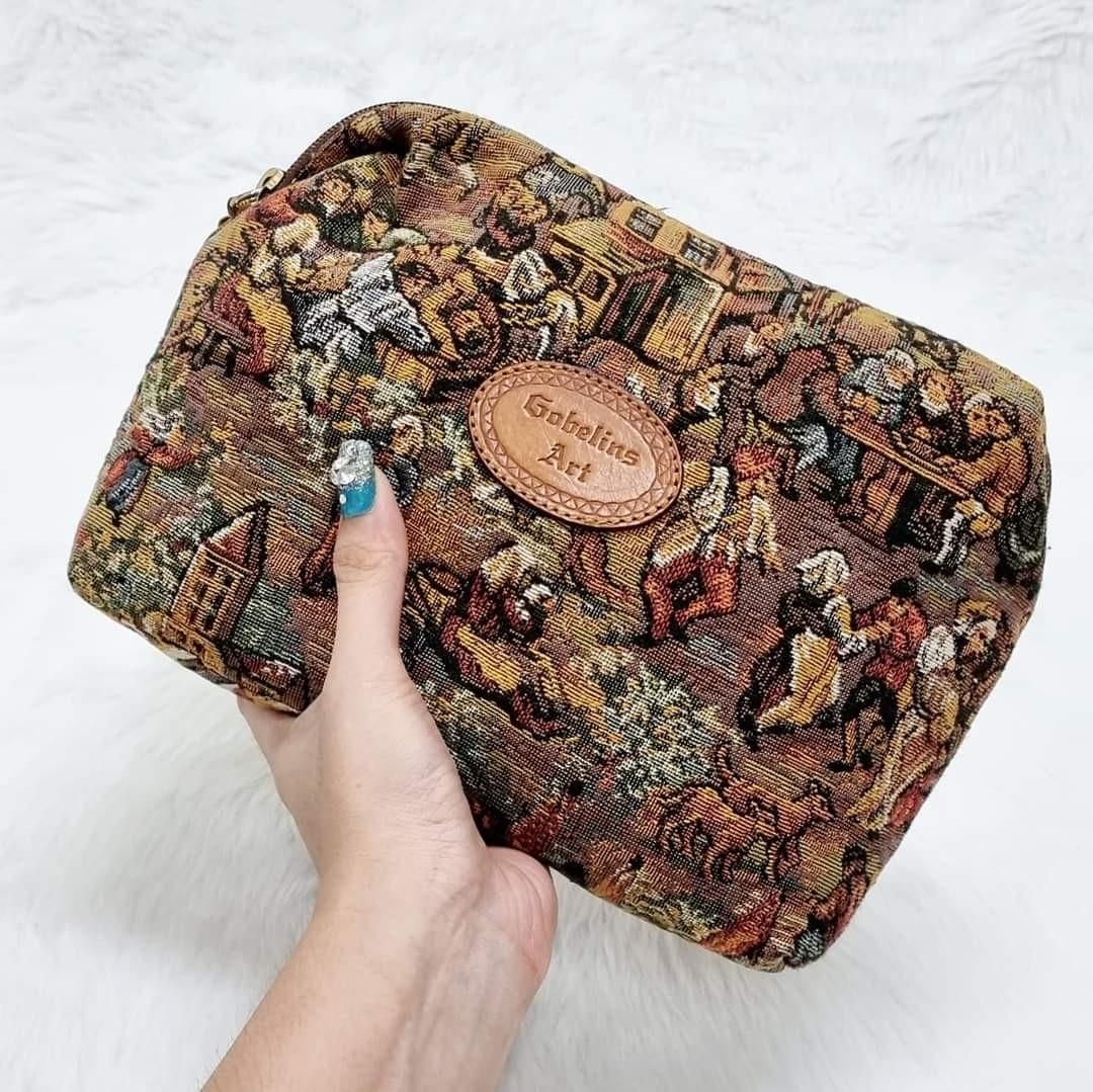 Authentic GOBELINS ART Vintage Tapestry Multi Purpose Pouch