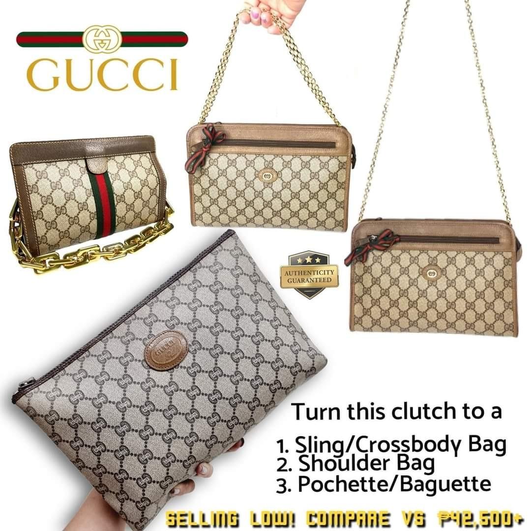 Gucci GG Strawberry Print Coated Canvas Round Wristlet Bag - Yoogi's Closet