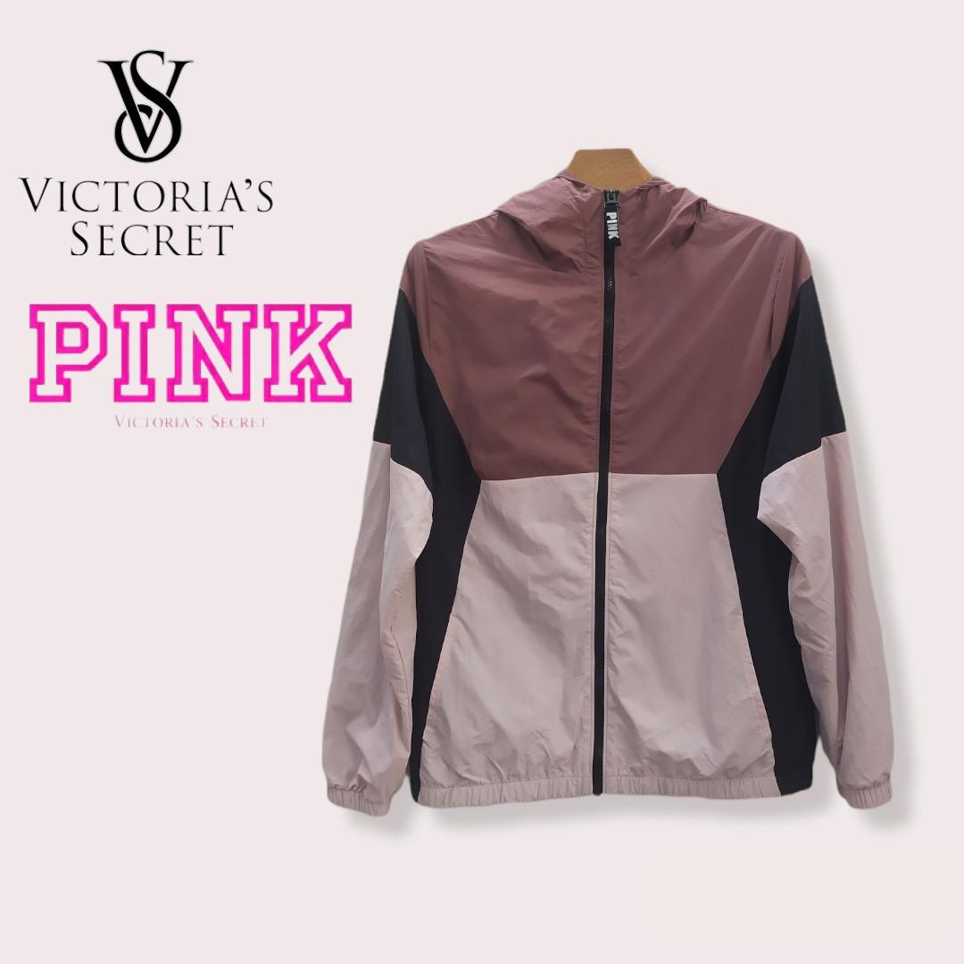 Authentic PINK Victoria s Secret Color Block Hooded Zip Up