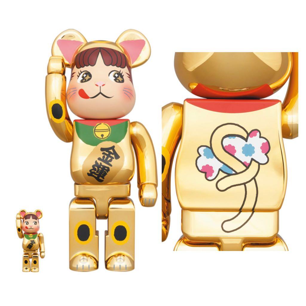 預訂Pre-Order) BE@RBRICK 招き猫ペコちゃん金運金メッキBEARBRICK 金