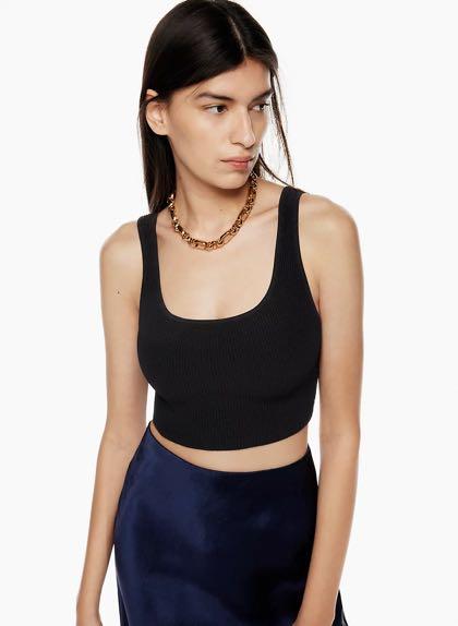 Aritzia, Tops, Aritzia Babaton Sculpt Knit Ribbed Square Neck Crop Top