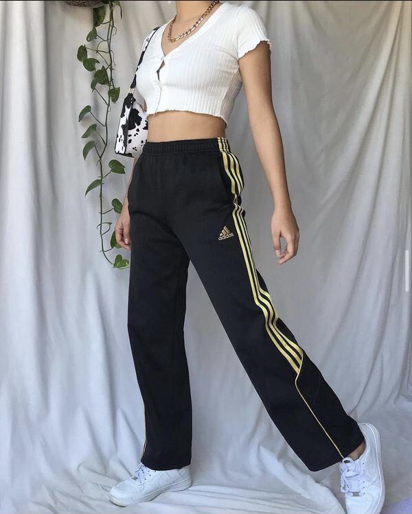 Black and gold adidas best sale pants