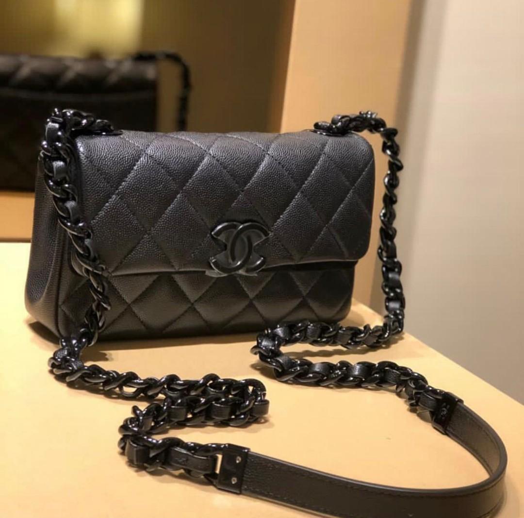 Chanel So Black Lambskin Mini Rectangular Classic Single Flap Bag  myGemma   Item 115384