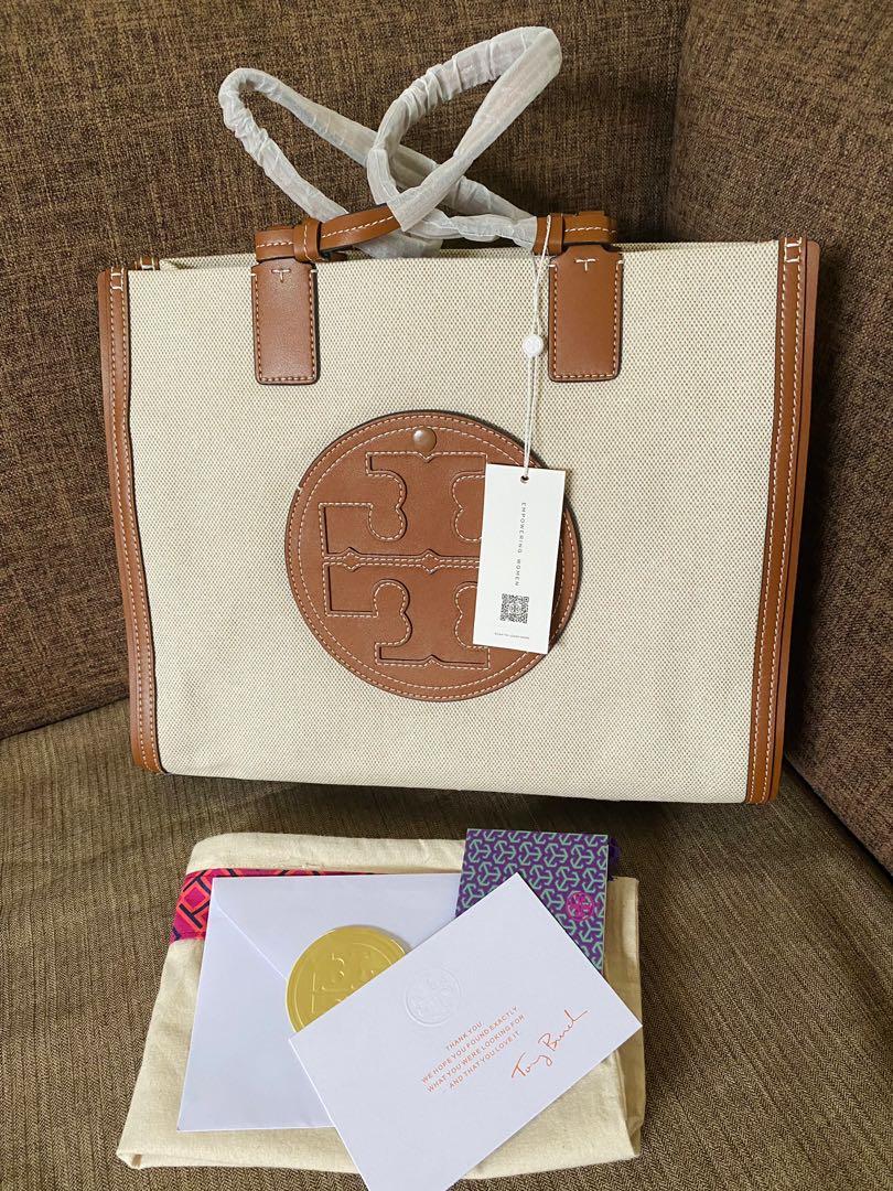 Authentic Tory Burch Ella Canvas Tote, Luxury, Bags & Wallets on