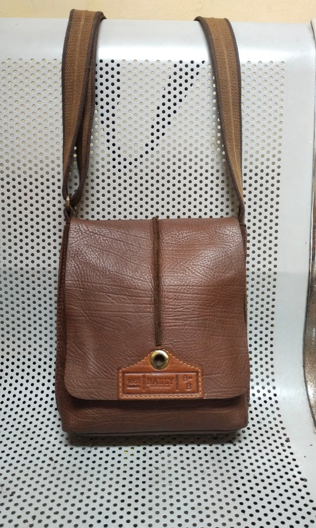 BALLY 1851 genuine leather sling leather bag for men, Men's Fashion