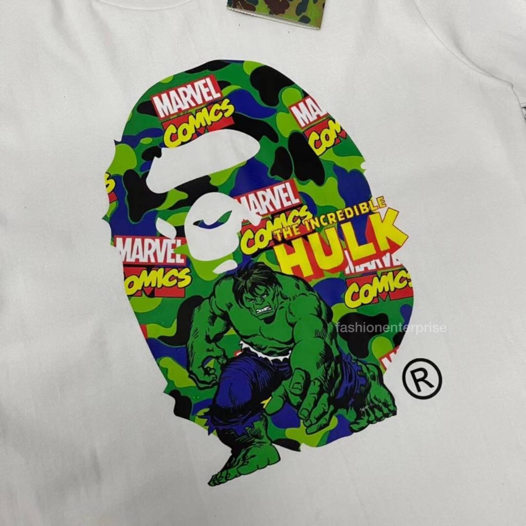 Bape x Marvel Camo The Hulk Tee, Men's Fashion, Tops & Sets