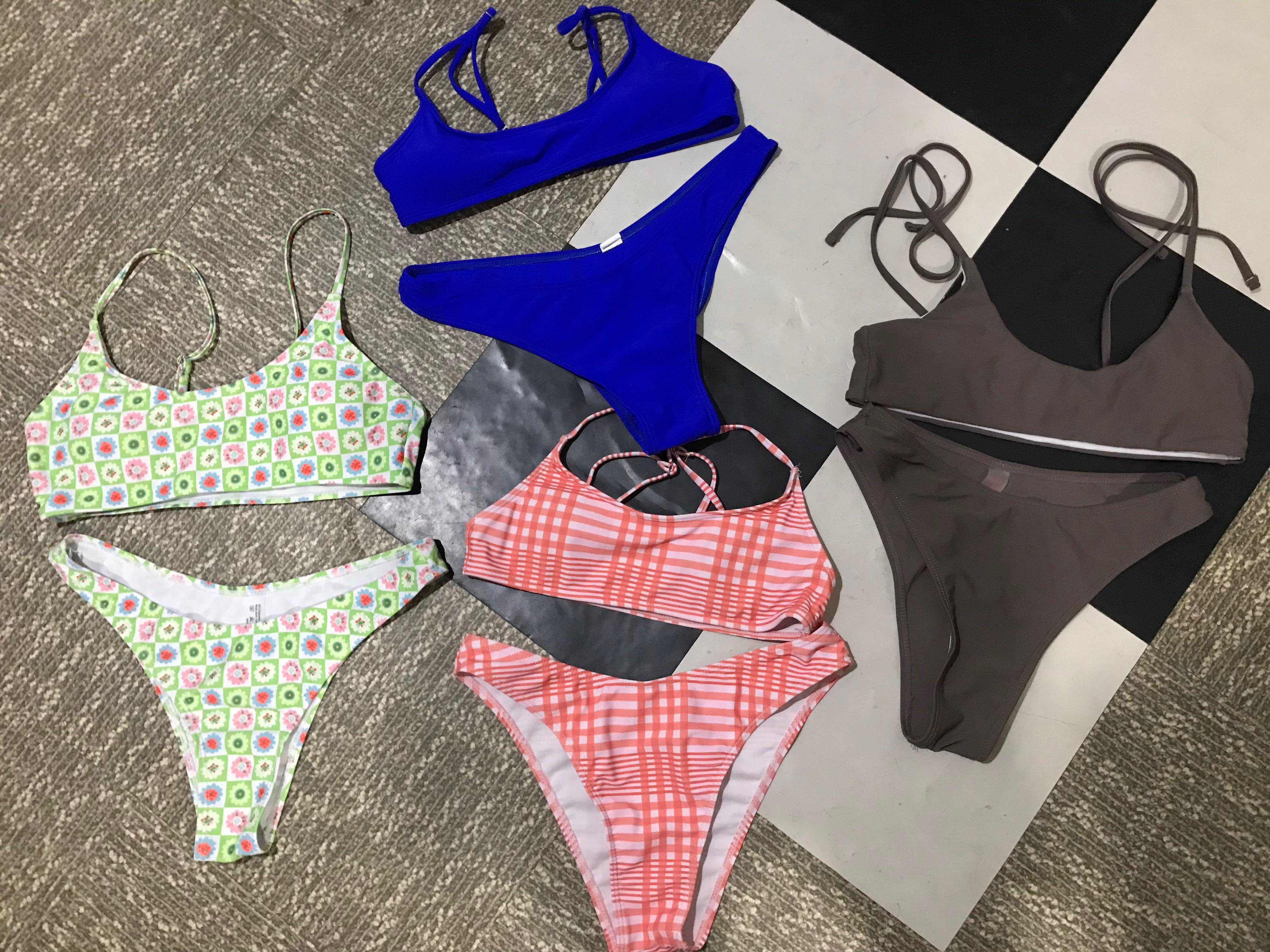 Bikini set two piece (Category: Bikinis & Swimsuits) located in Pasig City. Submitted by docxx (Listing ID 1175192036, Image 1). Description: - all are 300 each -used once only -shein brand sold: green and pink dm for when worn!!! rfs: i dont repeat bikinis .