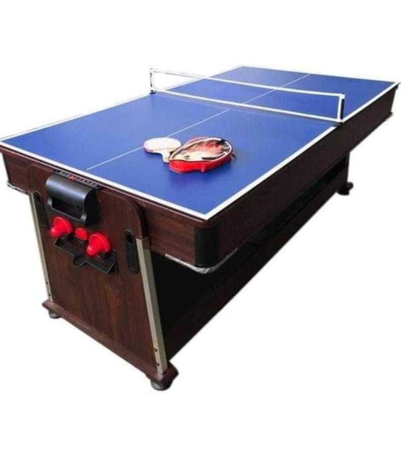 Billiard Table Junior 4 in 1 (Category: Billiards and Bowling) located in Manila. Submitted by min_yoongi (Listing ID 1175147700, Image 3). Description: Brand New 4 x 7ft Junior Billiard Table Game Set Size In - (80x44x32 inches) SPECIFICATIONS: 1. Billiard Table Material - Medium Density Fiberboard with Polyester Surface - Complete set accessories 2. Air Hockey Material - Medium Density Fiberboard 3. Table Tennis - Medium Density Fiberboard with
