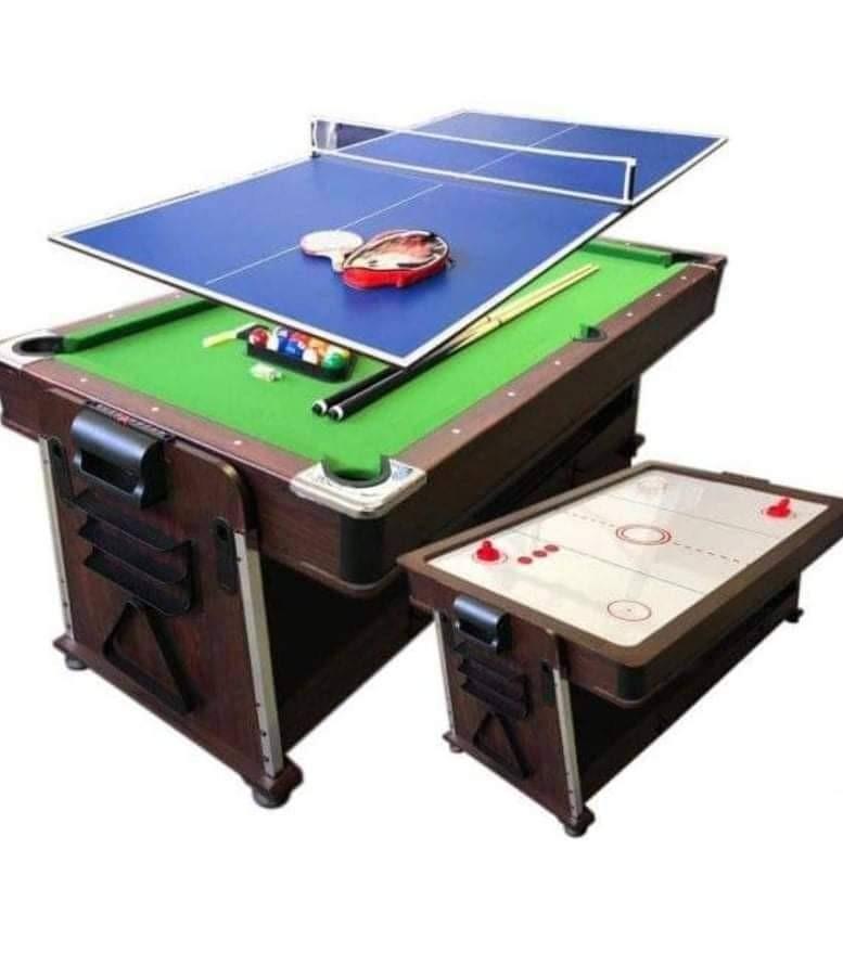 Billiard Table Junior 4 in 1 (Category: Billiards and Bowling) located in Manila. Submitted by min_yoongi (Listing ID 1175147700, Image 1). Description: Brand New 4 x 7ft Junior Billiard Table Game Set Size In - (80x44x32 inches) SPECIFICATIONS: 1. Billiard Table Material - Medium Density Fiberboard with Polyester Surface - Complete set accessories 2. Air Hockey Material - Medium Density Fiberboard 3. Table Tennis - Medium Density Fiberboard with