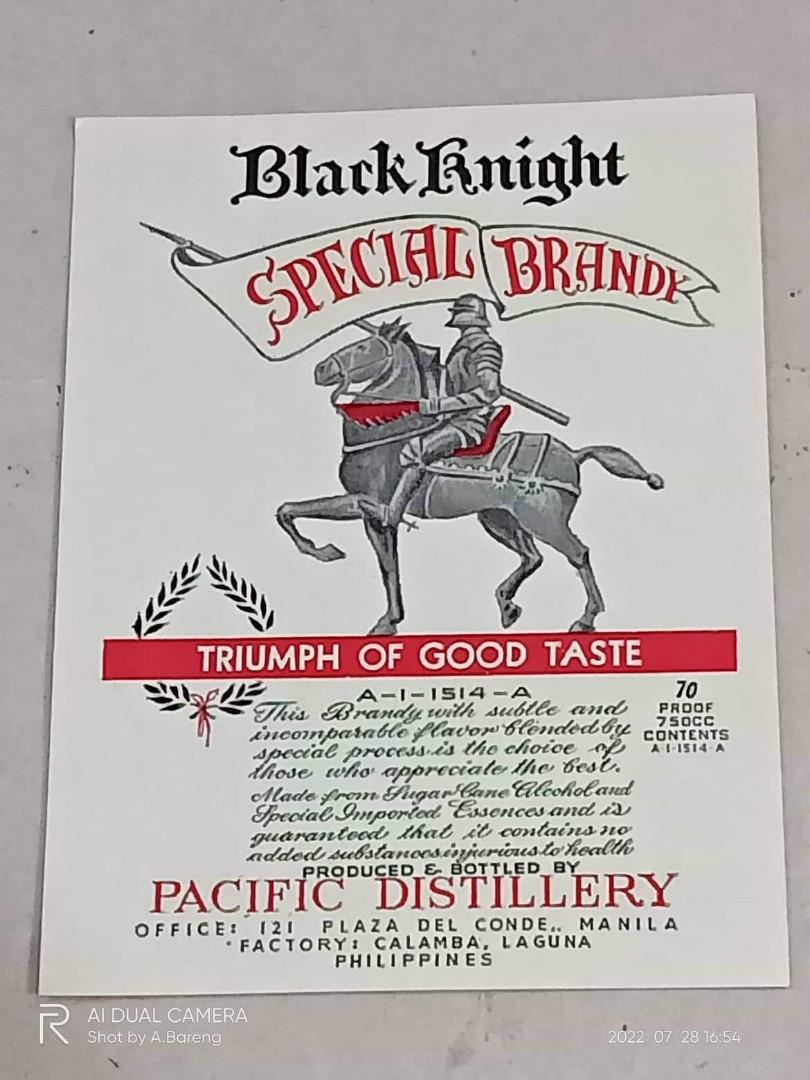 Black Knight special brandy ( 130mm x 95mm), Everything Else, Others on