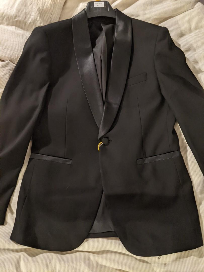 Black Shawl Collar Blazer, Men's Fashion, Tops & Sets, Formal Shirts on