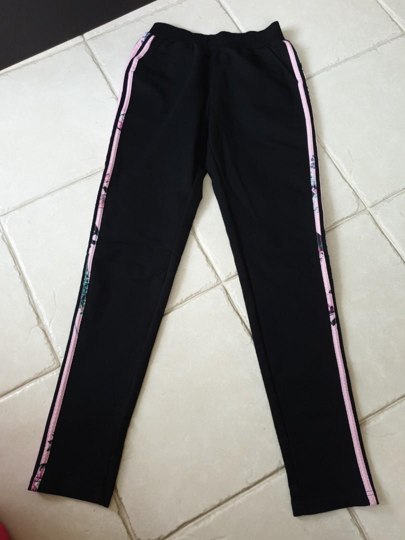 Black Track Pants, Women's Fashion, Bottoms, Other Bottoms on Carousell