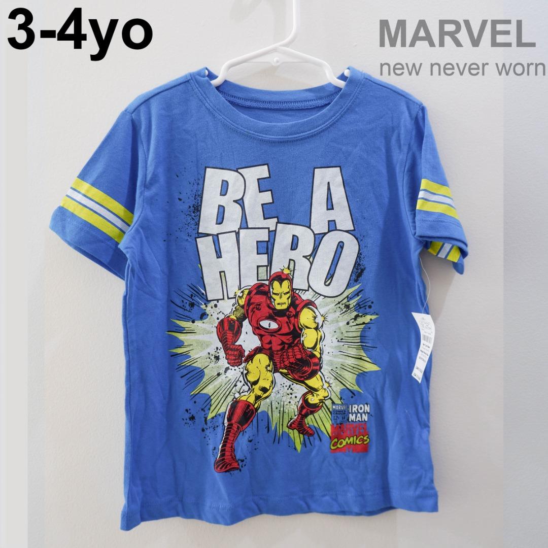 Blue Marvel Comics Ironman Shirt (Category: Babies & Kids Fashion) located in Baguio. Submitted by thriftyswift.mnl (Listing ID 1175255580, Image 1). Description: Blue Marvel Ironman Shirt 📌 Size: 3-4 yo on tag 📌 Brand: Marvel Comics from Disney Store 📌 60% cotton 40% polyester 📌 Brand new. Never worn. Still with tag. 📌 Original price 16.5 USD ✅ Selling for P350.