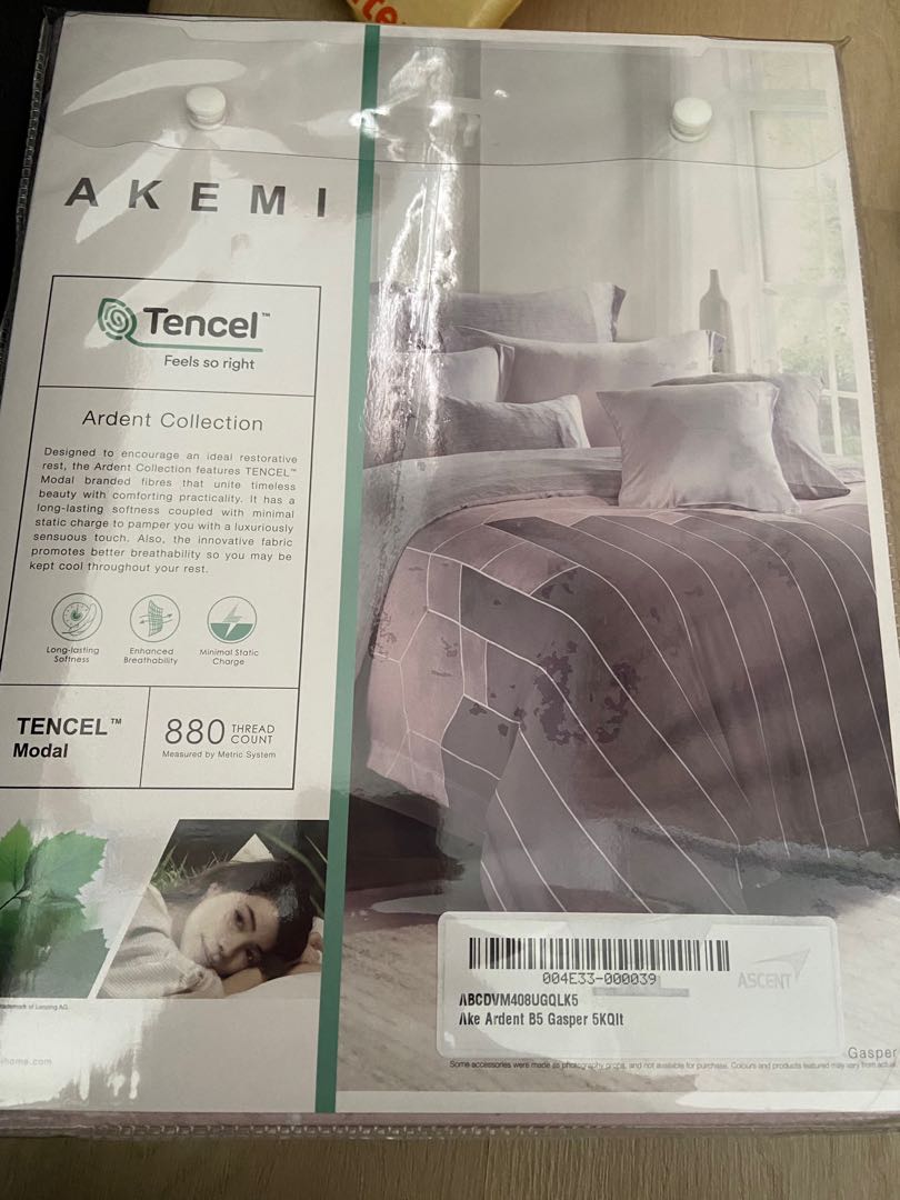 Brand New King Size Akemi Tencel Modal 880TC Quilt Cover Set
