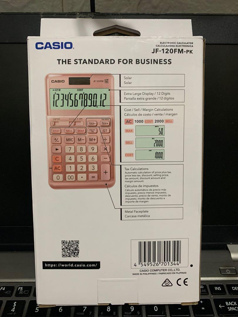 CASIO CALCULATOR JF 120FM ROSEGOLD, Computers & Tech, Office & Business