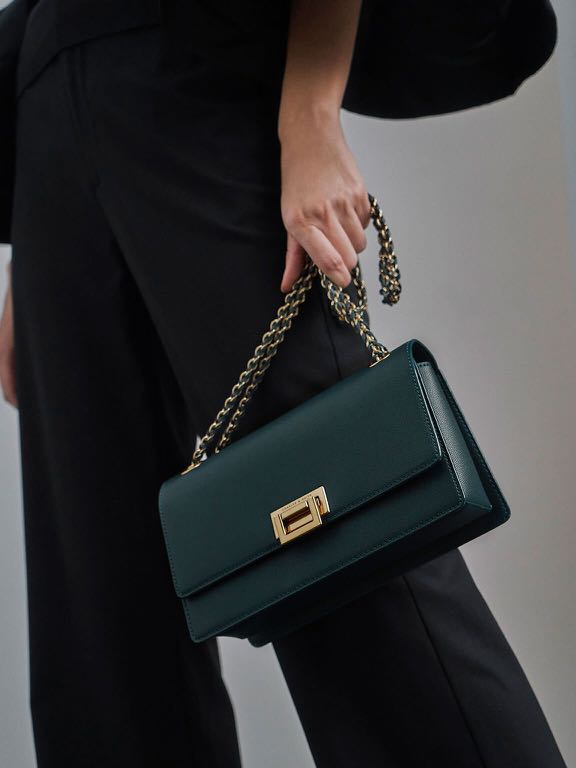 Charles & keith chain & sale strap push lock shoulder bag