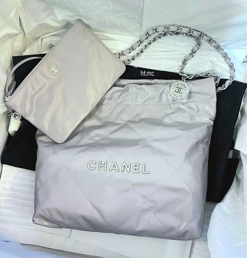 chanel 22 bag grey