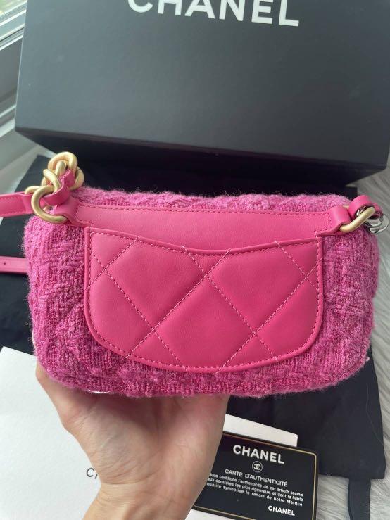 Fuzzy pink new arrivals chanel bag
