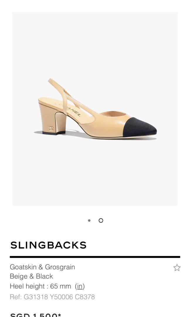 Chanel slingback heel deals height