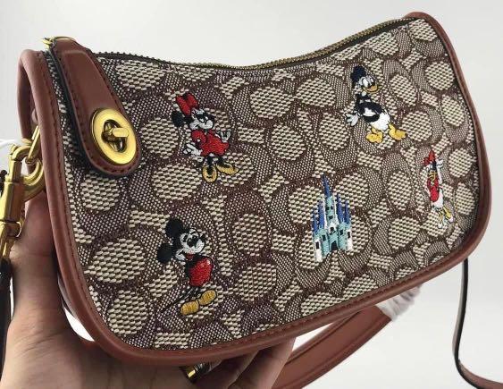COACH®  Disney X Coach Swinger Bag In Signature Textile Jacquard With  Mickey Mouse And Friends Embroidery