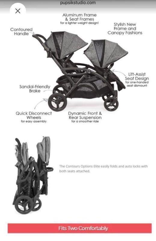 Contours Options Elite Tandem Stroller, Babies & Kids, Going Out