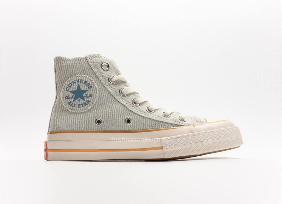 Converse washed sales denim high tops