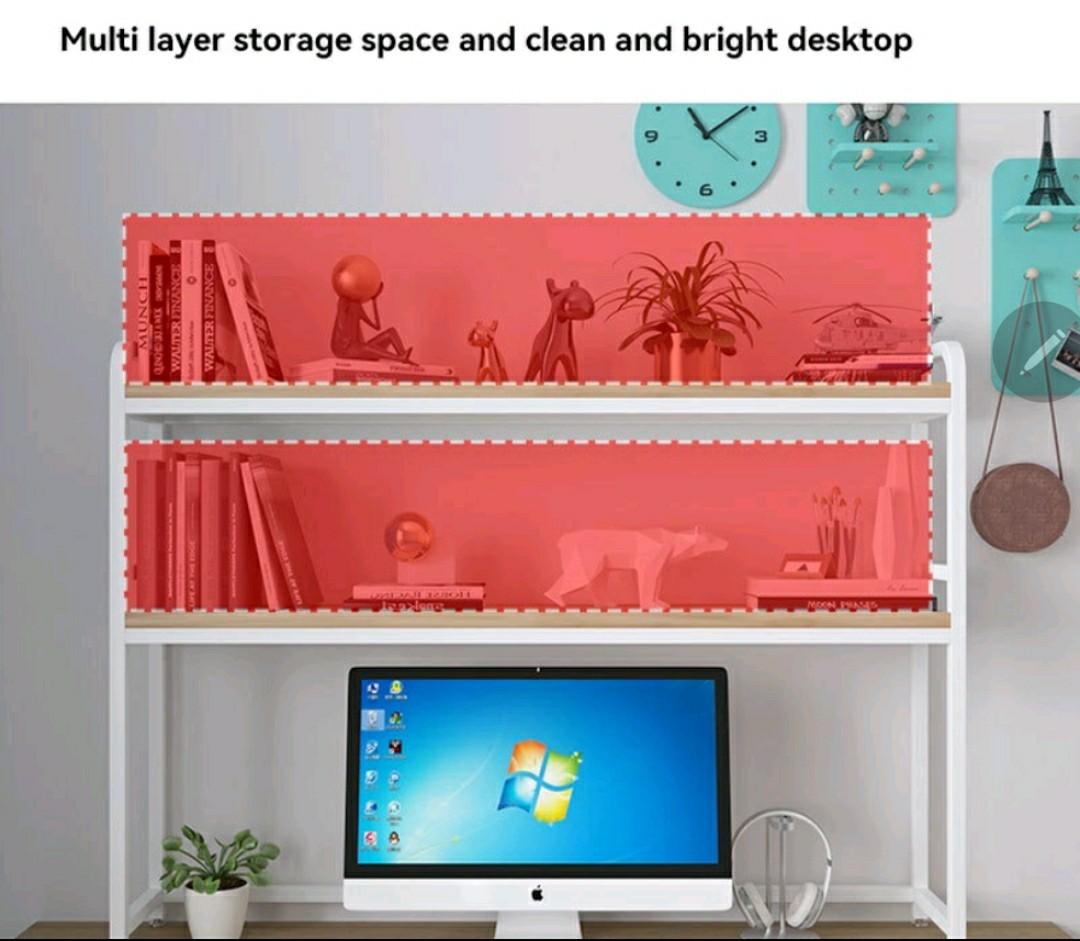 Desk Shelf Desktop Bookshelf Storage Rack, Furniture & Home Living