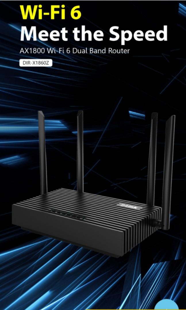 D-Link Dir-X1860Z AX1800 Dual-Band WiFi 6 Smart Router, Computers ...