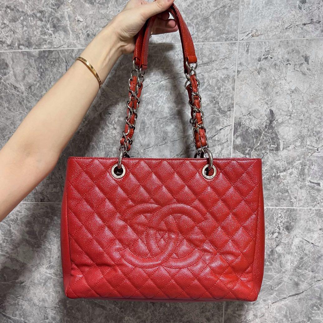 Chanel GST Tote Large Size Matrasse Red Silver Hardware Ladies Tote Bag  CHANEL Used – 銀蔵オンライン