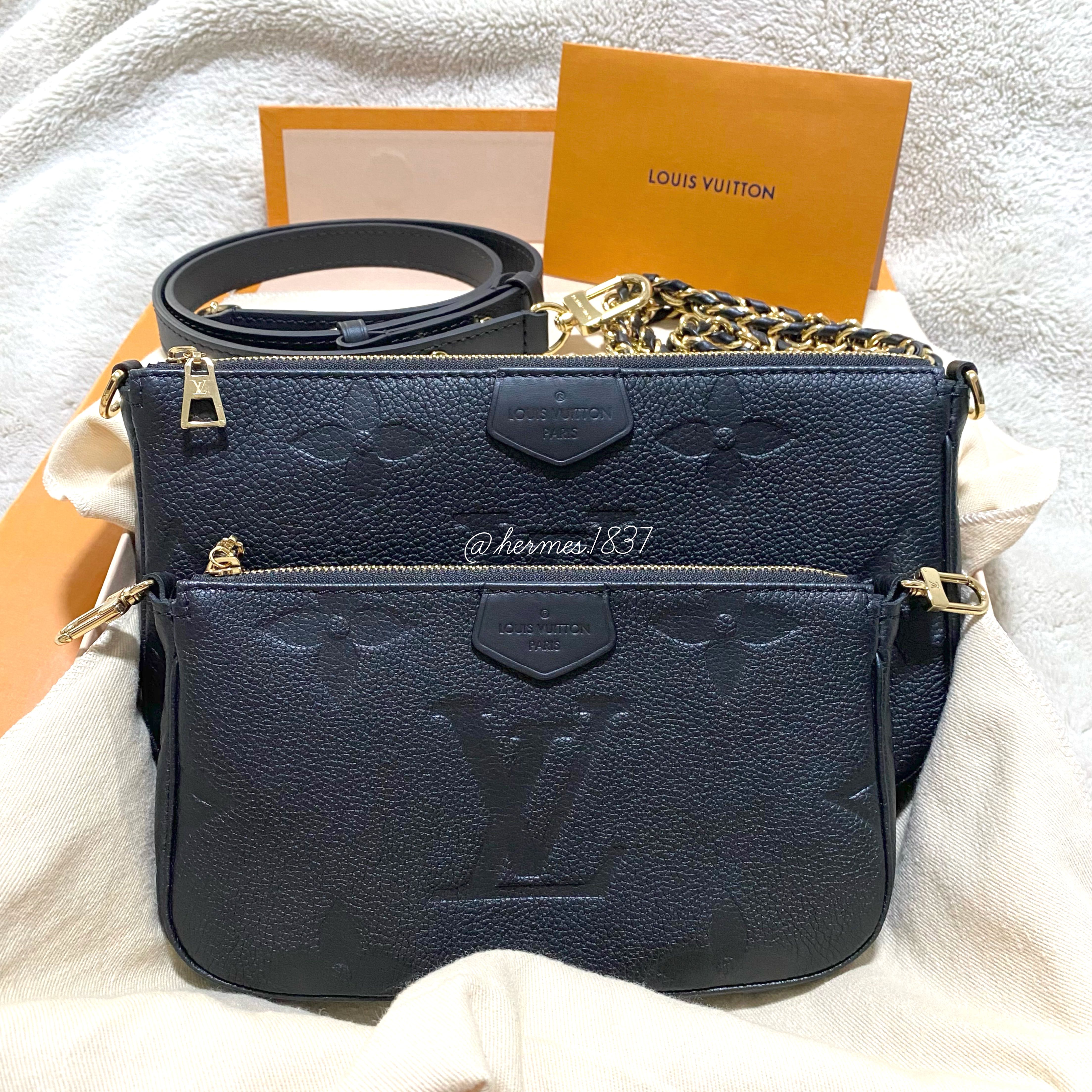 FULL SET Louis Vuitton LV Multi Pochette Pouch Accessoires Empreinte in  Noir Black M80399, Luxury, Bags & Wallets on Carousell